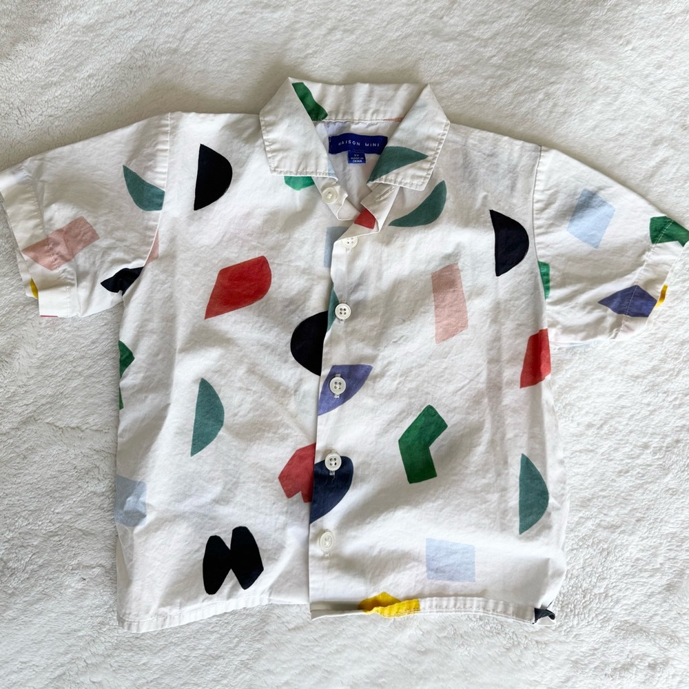 Maison Mini Button-Down Shirt, 3Y